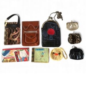 Small Vintage Retro Fashion Purses Wallets and Accessory Holders - Lot of 9